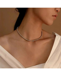 Women Plating Stainless Steel Necklaces Simple Style Solid Color Stainless Steel Necklace 