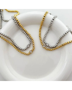 Women Plating Stainless Steel Necklaces Simple Style Solid Color Stainless Steel Necklace 
