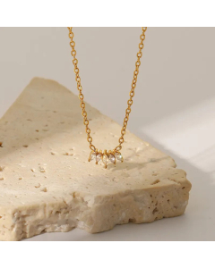 Wholesale Jewelry Fashion Stainless Steel Pendant Necklace Plating Zircon Stainless Steel Necklaces 