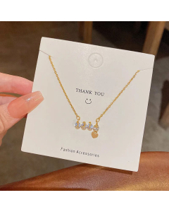 Fashion Zircon Stainless Steel Necklaces Geometric Titanium Steel Necklace 
