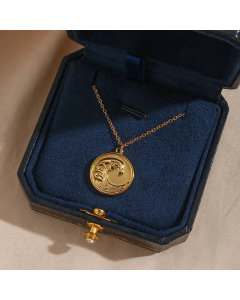 Retro Plating Stainless Steel Necklaces Round Waves Stainless Steel Necklace