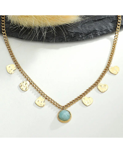Fashion Plating Stainless Steel Necklaces Round Heart Shape Stainless Steel Necklace