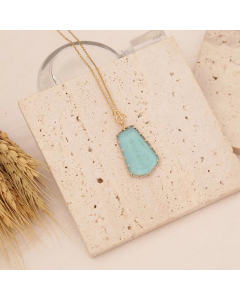 INS Style Inlay Glass Stainless Steel Necklaces Geometric Stainless Steel Necklace Earrings