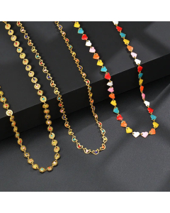 Fashion Heart Stainless Steel Necklace Plating Stainless Steel Necklaces