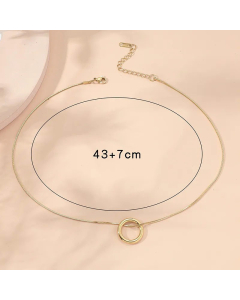 Fashion Leaves Stainless Steel Necklace Circle Plating Stainless Steel Necklaces