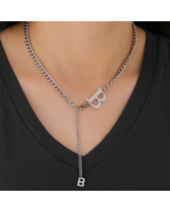 Punk Letter B Stainless Steel Necklace Non-Fading Stainless Steel Necklace