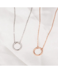 Fashion Plating Stainless Steel Necklaces Circle Titanium Steel Pendant Necklace 