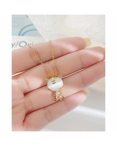 Cute Tiger Stainless Steel Necklace Inlay Opal Necklaces Wholesale