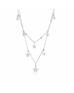 Elegant Plating Zircon Stainless Steel Necklaces Star Stainless Steel Necklace 