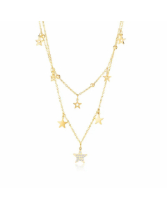 Elegant Plating Zircon Stainless Steel Necklaces Star Stainless Steel Necklace 