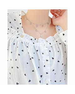 Elegant Plating Zircon Stainless Steel Necklaces Star Stainless Steel Necklace 