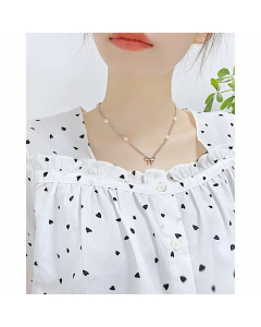 Fashion Plating Chain Stainless Steel Necklaces Bow Knot Stainless Steel Necklace 
