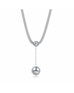 Simple Daily Style Stainless Steel Necklace Ball Plating Stainless Steel Necklaces