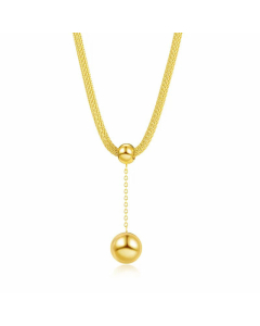 Simple Daily Style Stainless Steel Necklace Ball Plating Stainless Steel Necklaces