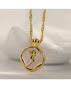 Retro Flower Titanium Steel Geometric Stainless Steel Necklaces