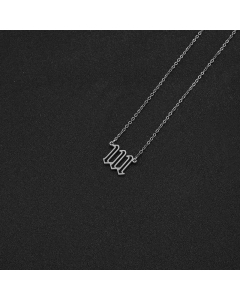 Simple Style Plating Stainless Steel Necklaces Number Stainless Steel Necklace -Steel Color-01
