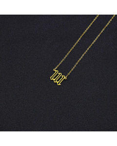 Simple Style Plating Stainless Steel Necklaces Number Stainless Steel Necklace -Gold Color-01