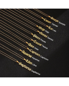 12 Constellation Letter Stainless Steel Necklace Plating Finish Stainless Steel Necklaces