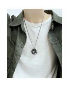 Casual Plating Stainless Steel Necklaces Round Stainless Steel Titanium Steel Pendant Necklace