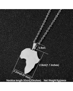 Simple Style Plating Stainless Steel Necklaces Map Titanium Steel Necklace -Steel Color-01