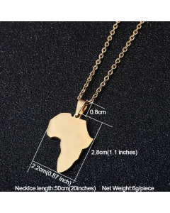 Simple Style Plating Stainless Steel Necklaces Map Titanium Steel Necklace -Gold Color-01