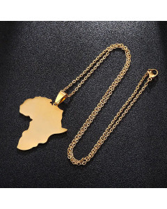Simple Style Plating Stainless Steel Necklaces Map Titanium Steel Necklace 