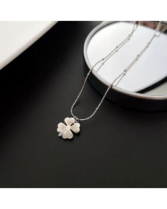 Elegant Titanium Steel Four Leaf Clover Necklace