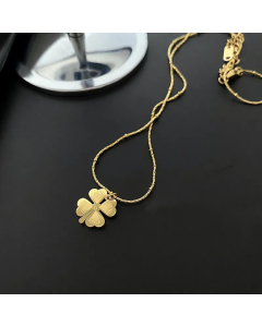 Elegant Titanium Steel Four Leaf Clover Necklace
