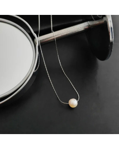 Elegant Irregularity Pearl  Titanium Steel Necklaces Wholesale-Steel Color-01-White