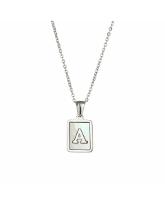 Fashion Plating Letter Titanium Steel Pendant Necklace 