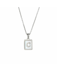Fashion Plating Letter Titanium Steel Pendant Necklace 