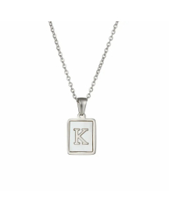 Fashion Plating Letter Titanium Steel Pendant Necklace 