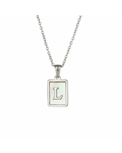 Fashion Plating Letter Titanium Steel Pendant Necklace 