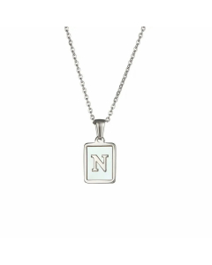 Fashion Plating Letter Titanium Steel Pendant Necklace 