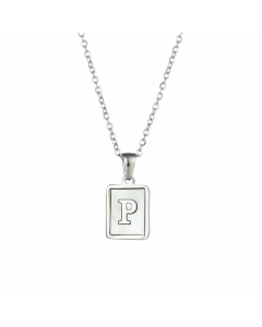 Fashion Plating Letter Titanium Steel Pendant Necklace 