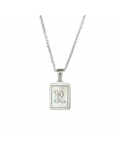 Fashion Plating Letter Titanium Steel Pendant Necklace 