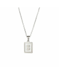 Fashion Plating Letter Titanium Steel Pendant Necklace 