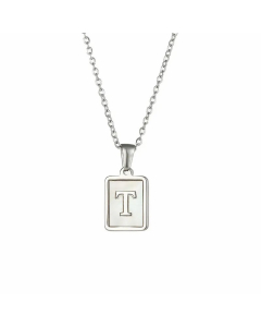 Fashion Plating Letter Titanium Steel Pendant Necklace 