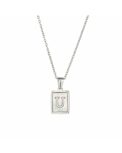 Fashion Plating Letter Titanium Steel Pendant Necklace 