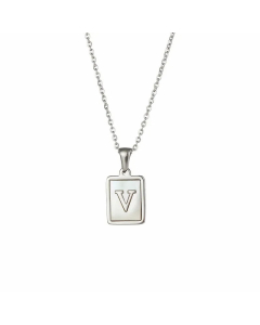 Fashion Plating Letter Titanium Steel Pendant Necklace 