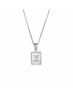 Fashion Plating Letter Titanium Steel Pendant Necklace 