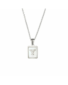 Fashion Plating Letter Titanium Steel Pendant Necklace 