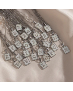Fashion Plating Letter Titanium Steel Pendant Necklace 