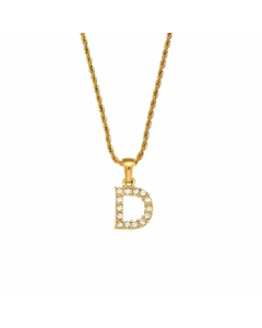 Fashion Plating Zircon Stainless Steel Necklaces Letter Stainless Steel Pendant Necklace 
