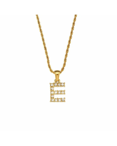 Fashion Plating Zircon Stainless Steel Necklaces Letter Stainless Steel Pendant Necklace 