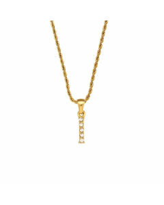 Fashion Plating Zircon Stainless Steel Necklaces Letter Stainless Steel Pendant Necklace 