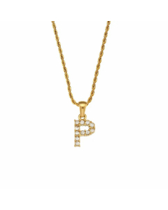 Fashion Plating Zircon Stainless Steel Necklaces Letter Stainless Steel Pendant Necklace 