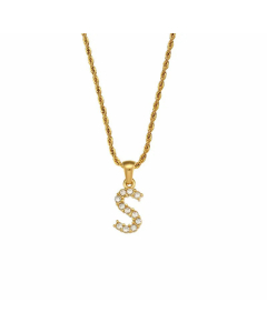 Fashion Plating Zircon Stainless Steel Necklaces Letter Stainless Steel Pendant Necklace 