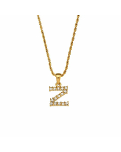 Fashion Plating Zircon Stainless Steel Necklaces Letter Stainless Steel Pendant Necklace 