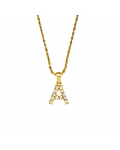 Fashion Plating Zircon Stainless Steel Necklaces Letter Stainless Steel Pendant Necklace 